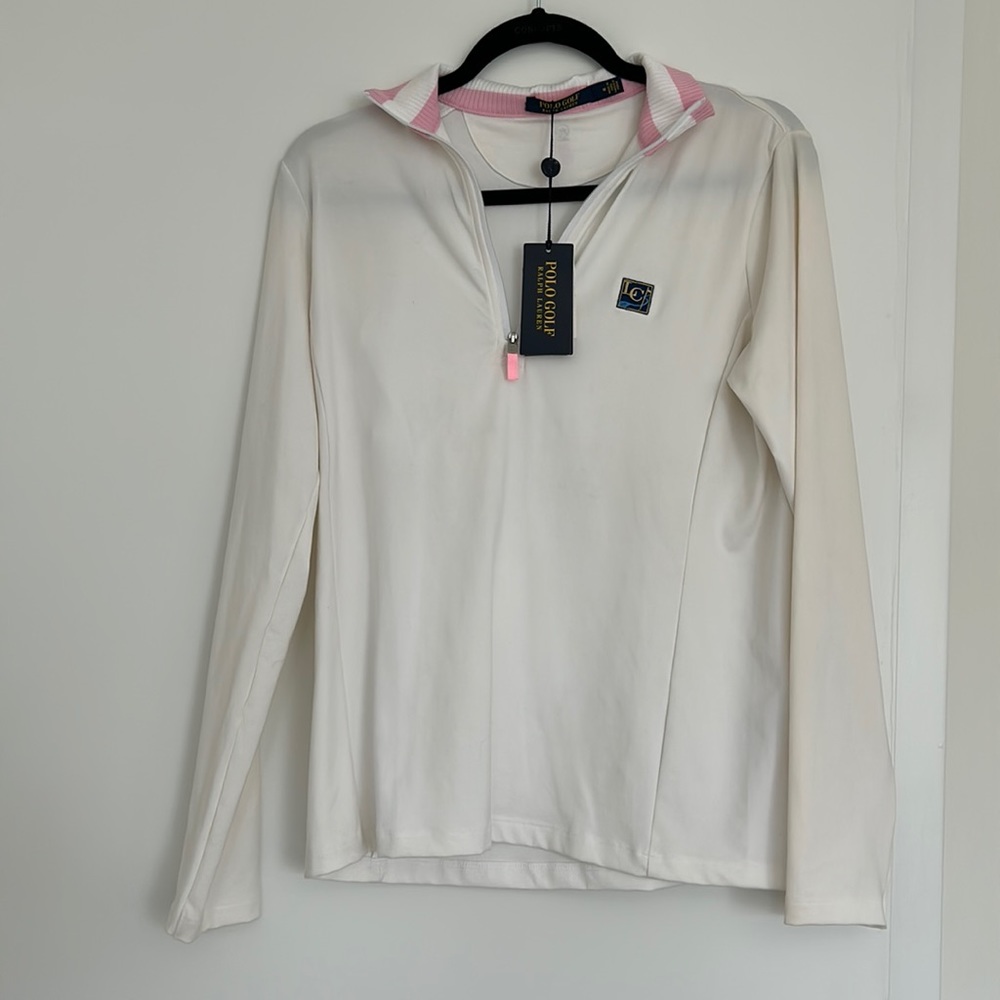 Ralph Lauren polo golf Pink and white colored golf long sleeve